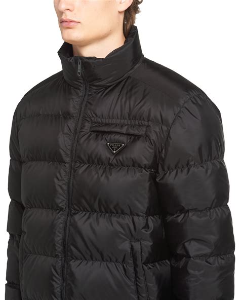 prada dark green jacket|prada re nylon puffer jacket.